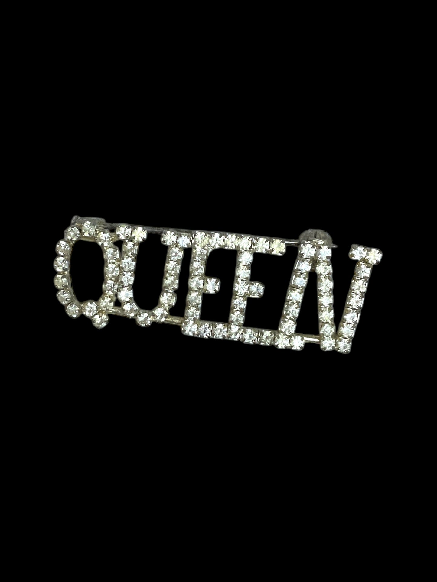 Vintage Rhinestone Queen Brooch