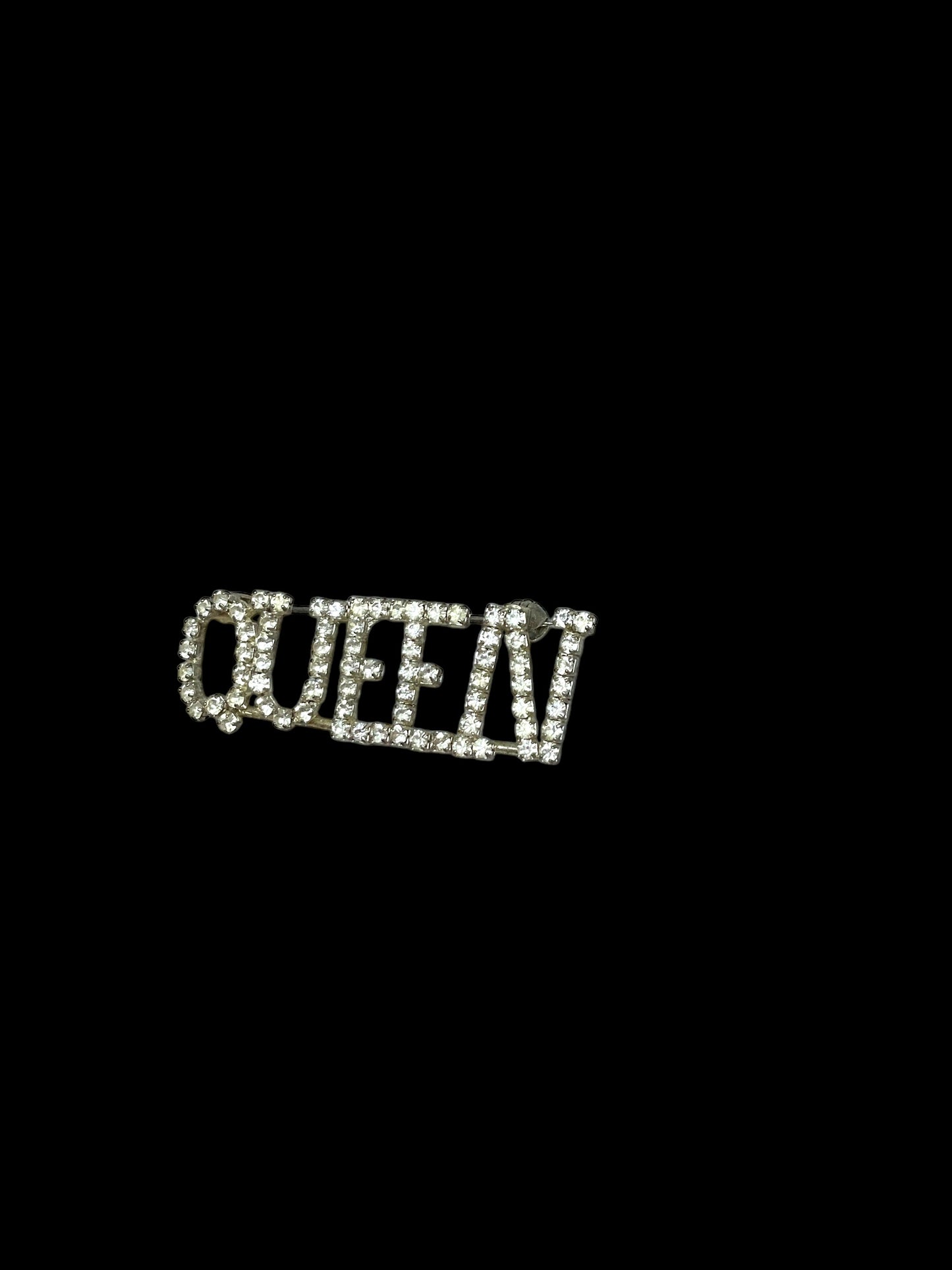Vintage Rhinestone Queen Brooch