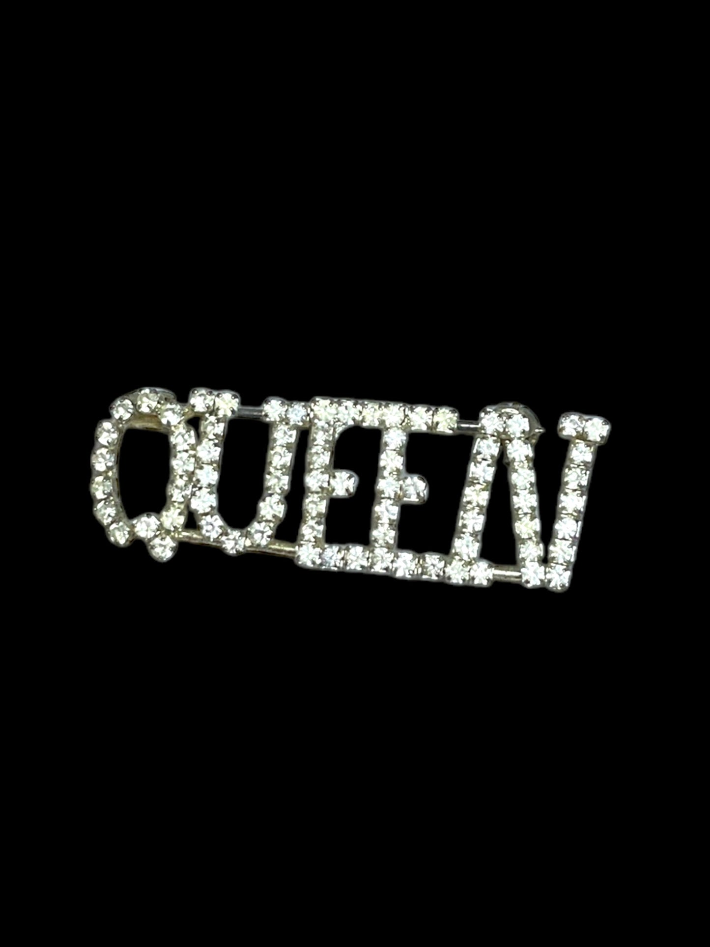 Vintage Rhinestone Queen Brooch