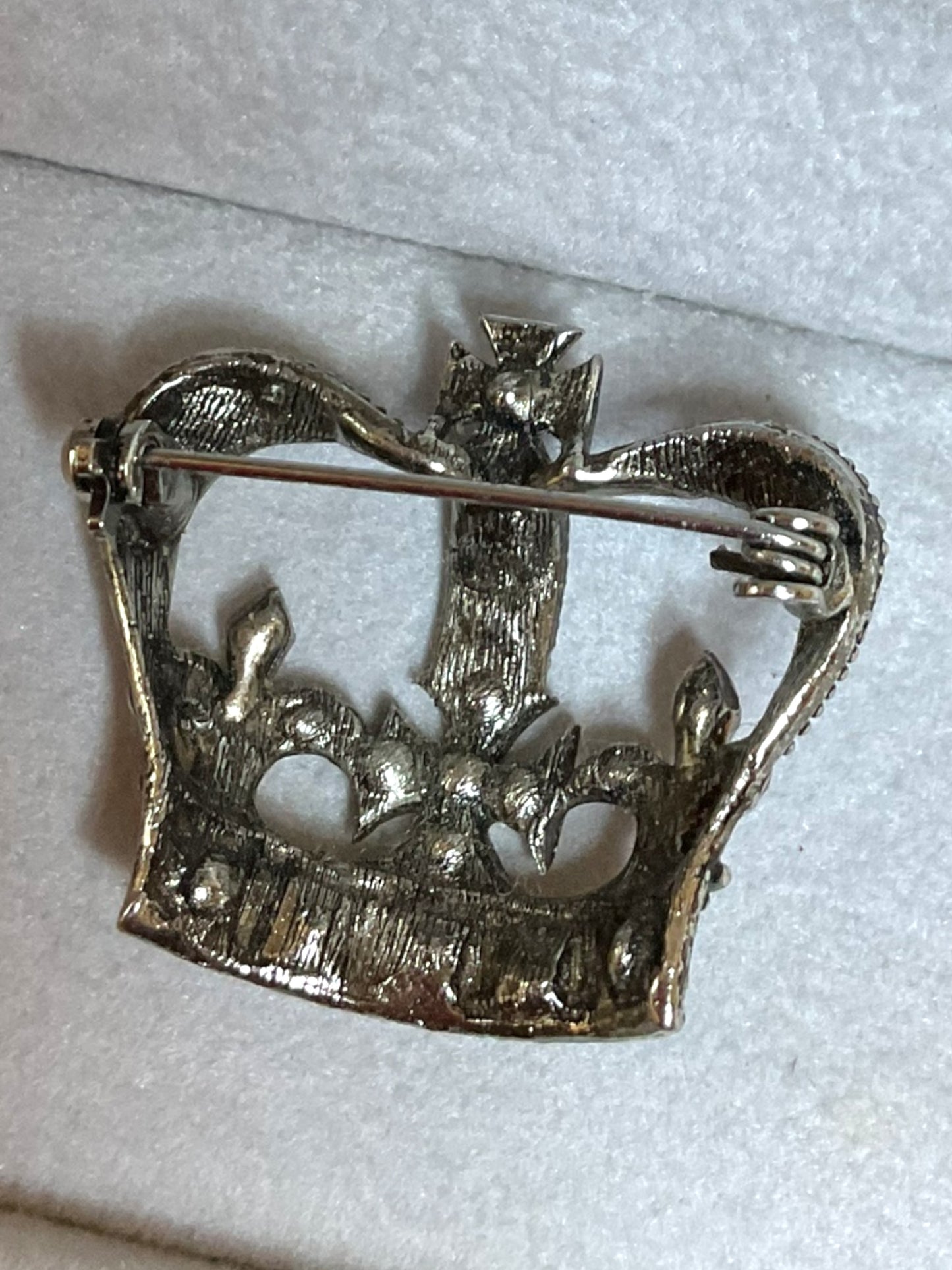 Vintage Crown with Rhinestones Brooch