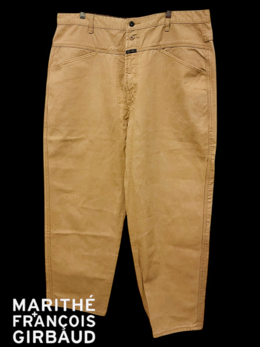 Vintage 90s Marithe Francois Girbaud Men's Brown Baggy Jeans size 40x31