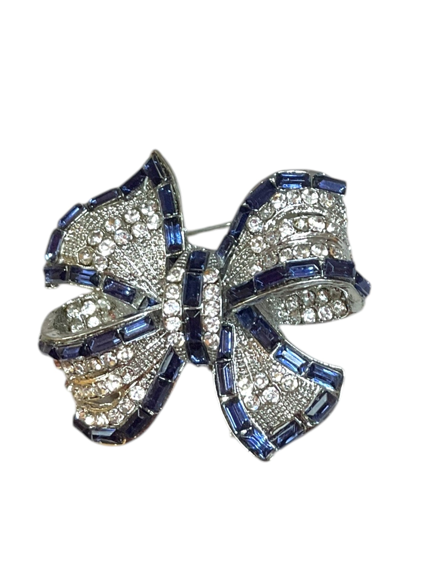 Vintage Rhinestone Bow Brooch