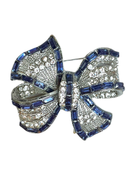 Vintage Rhinestone Bow Brooch