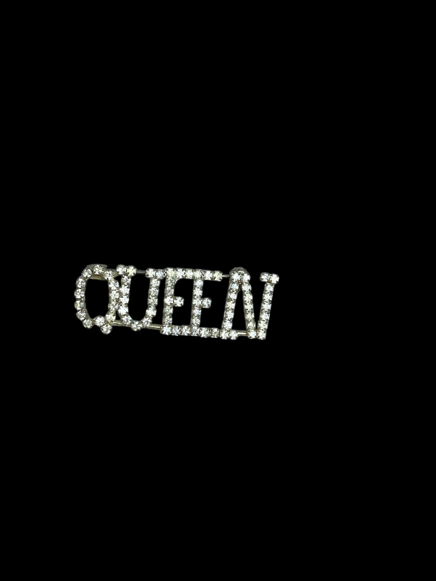 Vintage Rhinestone Queen Brooch